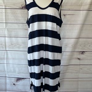 JCrew Navy/White Stripe Beach Cover-Up, Size XL